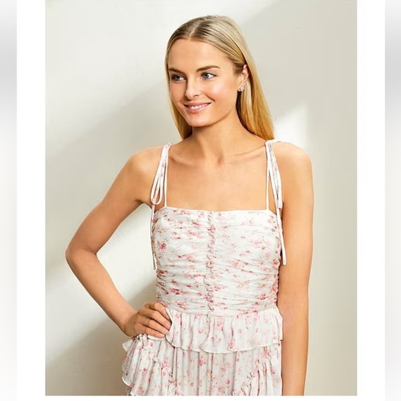 NWT ANTONIO MELANI Catalina Square Neck Crinkled Chiffon Sleeveless Maxi Dress - Picture 6 of 14